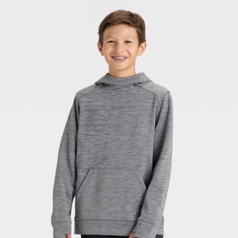 All in Motion Boys Pullover Hoodie Heathered Gray Size S 6/7 NWT